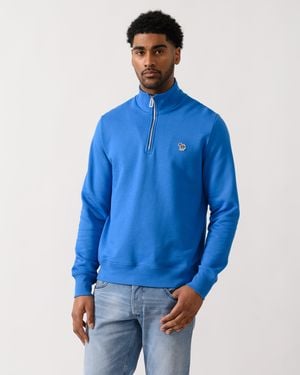 Paul Smith Ps Regular Fit Half Zip Zebra Logo Top - Blue