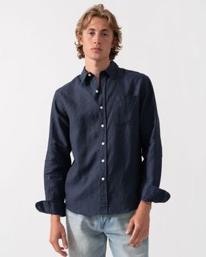 COLORFUL STANDARD Long Sleeve Linen Shirt - Blue