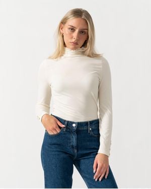 Joules Amy Frill Neck Top - Natural