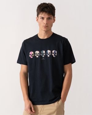 Paul Smith Ps Reg Fit Short Sleeve Multi Skull T-Shirt - Black