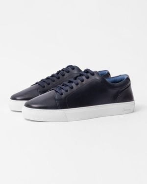 Oliver Sweeney Hayle Antiqued Calf Leather Trainers - Blue