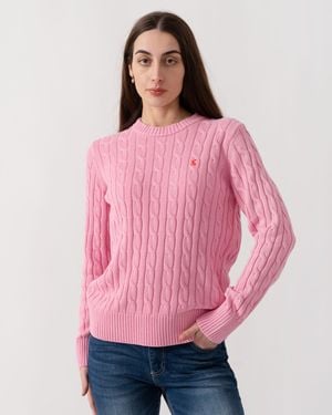 Joules Classic Cable Knit Jumper - Pink
