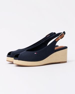 Tommy Hilfiger Flag Mid Wedge Espadrille - Blue