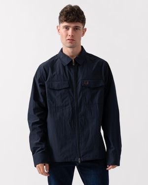 Fred Perry Zip Overshirt - Blue