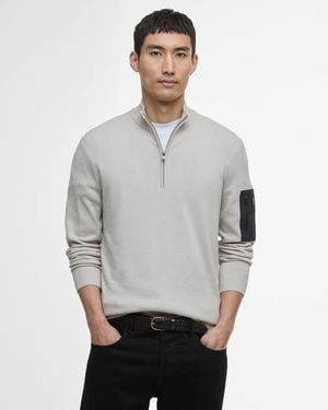 Barbour Blades Cotton Half Zip Jumper - Grey