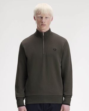 Fred Perry Half Zip Sweatshirt - Grey