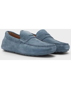 BOSS Noel Suede Driving Moccasins - Blue