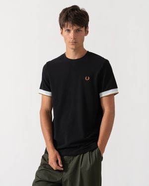 Fred Perry Twin Tipped Cuff T-Shirt - Black
