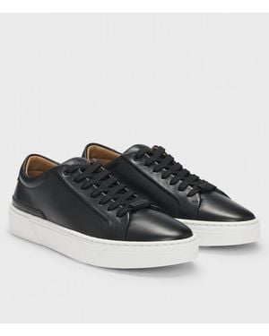 BOSS Gary Tenn Leather Low-Top Trainers With Branded Lace Loop Nos - Black
