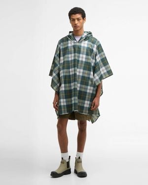 Barbour Tartan Showerproof Poncho - Green
