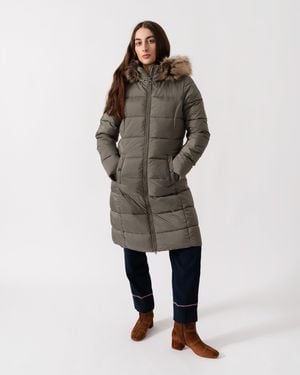 Barbour Rosoman Long Puffer Jacket - Natural