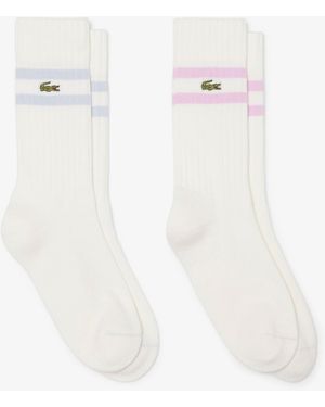 Lacoste Ribbed Socks - White