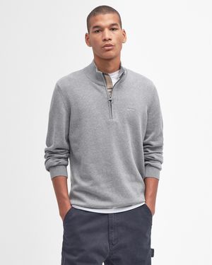 Barbour Cotton Half Zip Jumper - Grey
