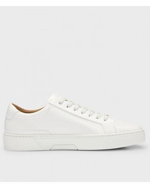 BOSS Gary Tenn Leather Low-Top Trainers With Branded Lace Loop Nos - White