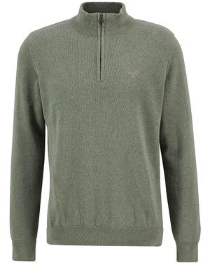 Barbour Cotton Half Zip Jumper - Green