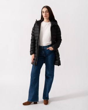 Rains Lohja Long Puffer Curve Jacket - Blue
