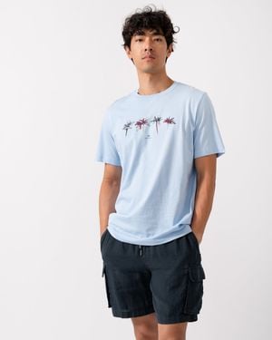 Paul Smith Ps Regular Fit Edelweiss Flower T-Shirt - Blue