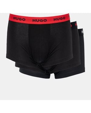 HUGO 3-Pack Trunks With Coloured Waistbands - Black