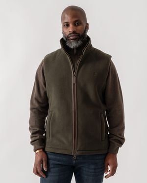 Joules Heritage Fleece Gilet - Brown