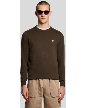 Lyle & Scott Cotton Crew Neck Jumper - Brown