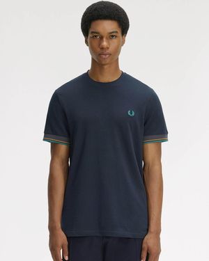 Fred Perry Twin Tipped Cuff T-Shirt - Blue