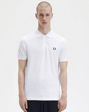 Fred Perry Plain Signature Polo Shirt Nos - White