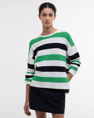 Barbour Marine Stripe Knitted Jumper - Green