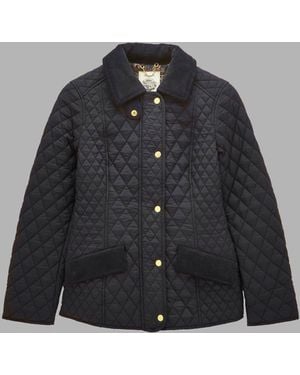 Joules Highclere Showerproof Diamond Quilted Jacket - Black