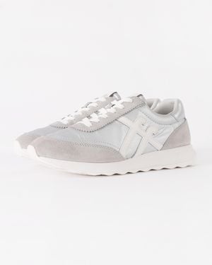 Fitflop Retro-Q Ff Metallic-Fabric/Suede Trainers - White