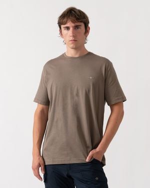 GANT Regular Fit Short Sleeve Shield Logo T-Shirt - Grey