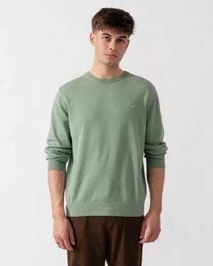 GANT Classic Cotton Shield Logo Crew Neck Jumper - Green
