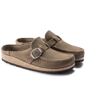 Birkenstock Buckley Suede Leather Mule Moccasins - Brown