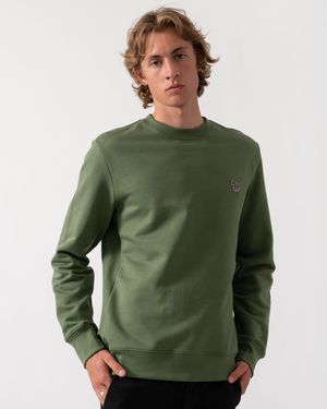 Paul Smith Ps Regular Fit Organic Cotton Zebra Logo Sweatshirt - Green