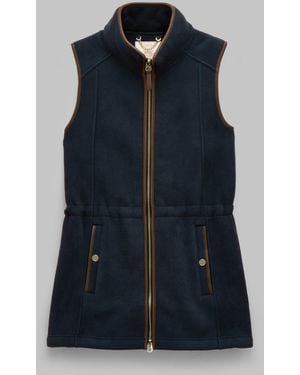 Joules Heritage Longline Fleece Gilet - Blue