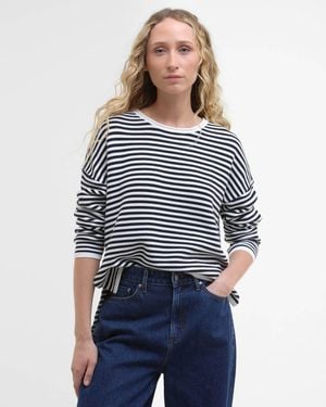 Barbour Marine Stripe Knitted Jumper - Blue