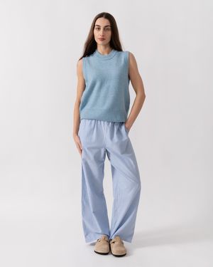 Joules Holly Crew Neck Knit Tank Top - Blue