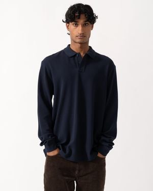 BOSS Petempestolong Long Sleeve Polo Shirt - Blue