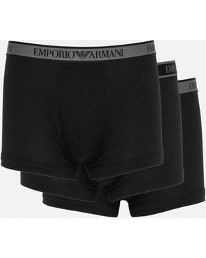 Emporio Armani 3 Pack Trunks - Black