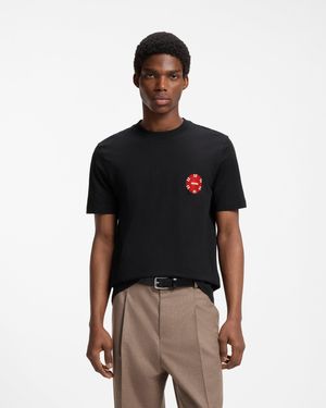 A/W 26 Hugo Datril Cotton-Jersey T-Shirt With Poker-Chip Print - Black