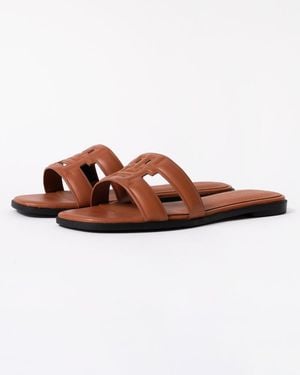 Tommy Hilfiger Logo Strap Mule - Brown