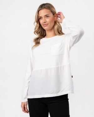 Woolrich Fluid Jersey Ls Tee - White
