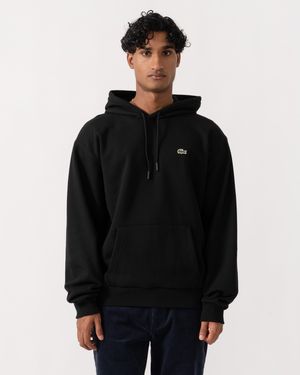 Lacoste Fleece Classic Fit Hoodie - Black