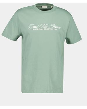 GANT Logo Graphic Short Sleeve T-Shirt - Green