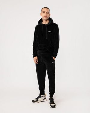 BOSS Heritage Contrast Logo Loungewear Trousers Size: M - Black