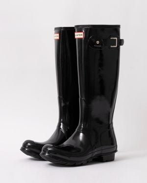 HUNTER Original Tall Gloss Wellington Boots - Black