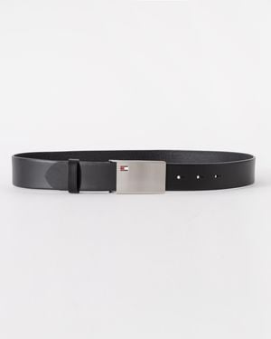 Tommy Hilfiger Th Plaque Adjustable Belt 3.5Cm - Black