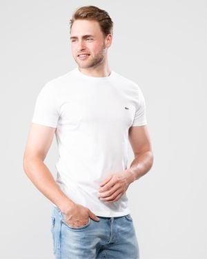 Lacoste Crew Neck Pima Cotton Jersey T-Shirt - White