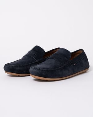 Tommy Hilfiger Casual Hilfiger Suede Driving Shoes - Blue