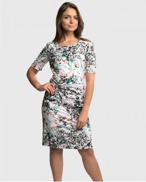 Great Plains Miquita Marble Rouched Dress Colour: Spearmint/ Combo, Size: L - Black