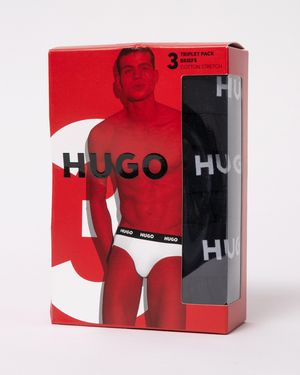HUGO Hipbrief Three-Pack Of Logo-Waistband Briefs - Red